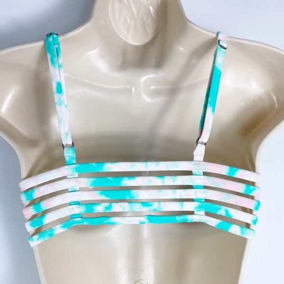 Hollister Green The Die Swimsuit Top Women Size Small - Picture 2 of 7